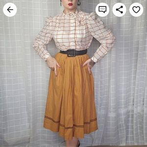 Vintage 80's Does 50's Plaid Blouse